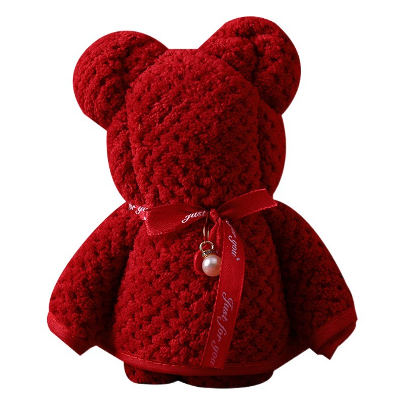 Коралловый бархатный полотенце свадебный подарок пара свадебное красное полотенце свадебный подарок медведь полотенце подарок оптом