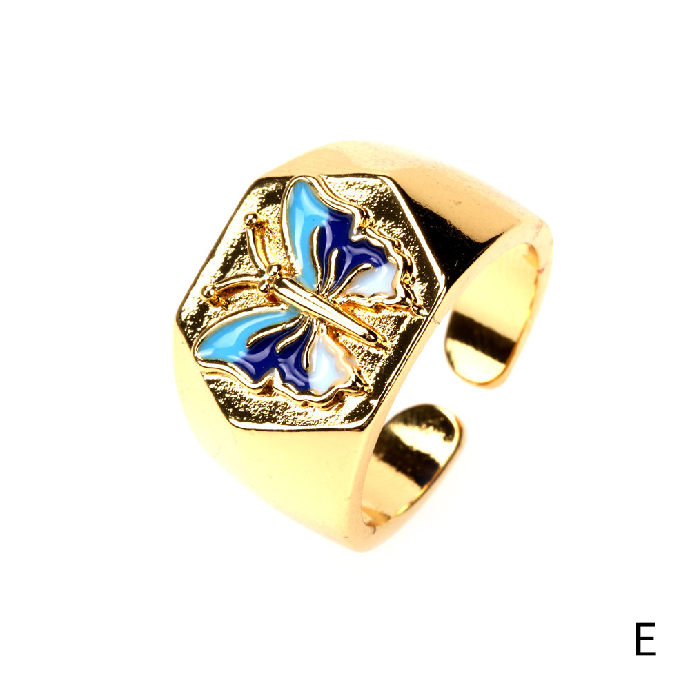 Vente En Gros Bijoux Bague Ouverte En Cuivre En Forme De Papillon Nihaojewelry display picture 4