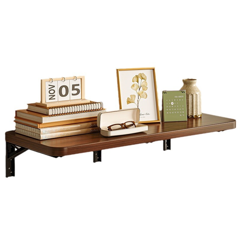 Estantes de pared color nuez estante de exhibición de pared estante de exhibición de pared estante de almacenamiento colgante de pared soporte suspendido partición en forma de palabra