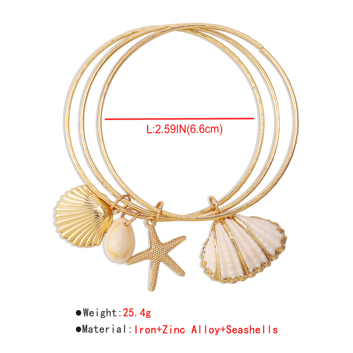 Fashion Multi-layer Female Shell Starfish Vacation Simple Metallic Bracelet display picture 5