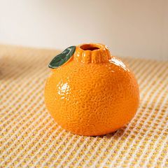 模擬オレンジ花瓶セラミック水耕植物容器リビングルームオフィス装飾品クリエイティブフラワーアレンジメント小さな植木鉢装飾