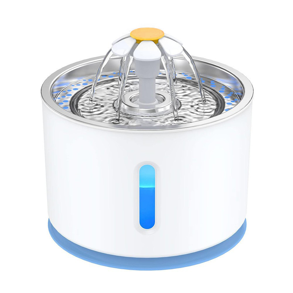 304 mascotas de acero inoxidable inteligente agua potable 2.5L fuente de cuchilla gatos agua potable de filtración múltiple