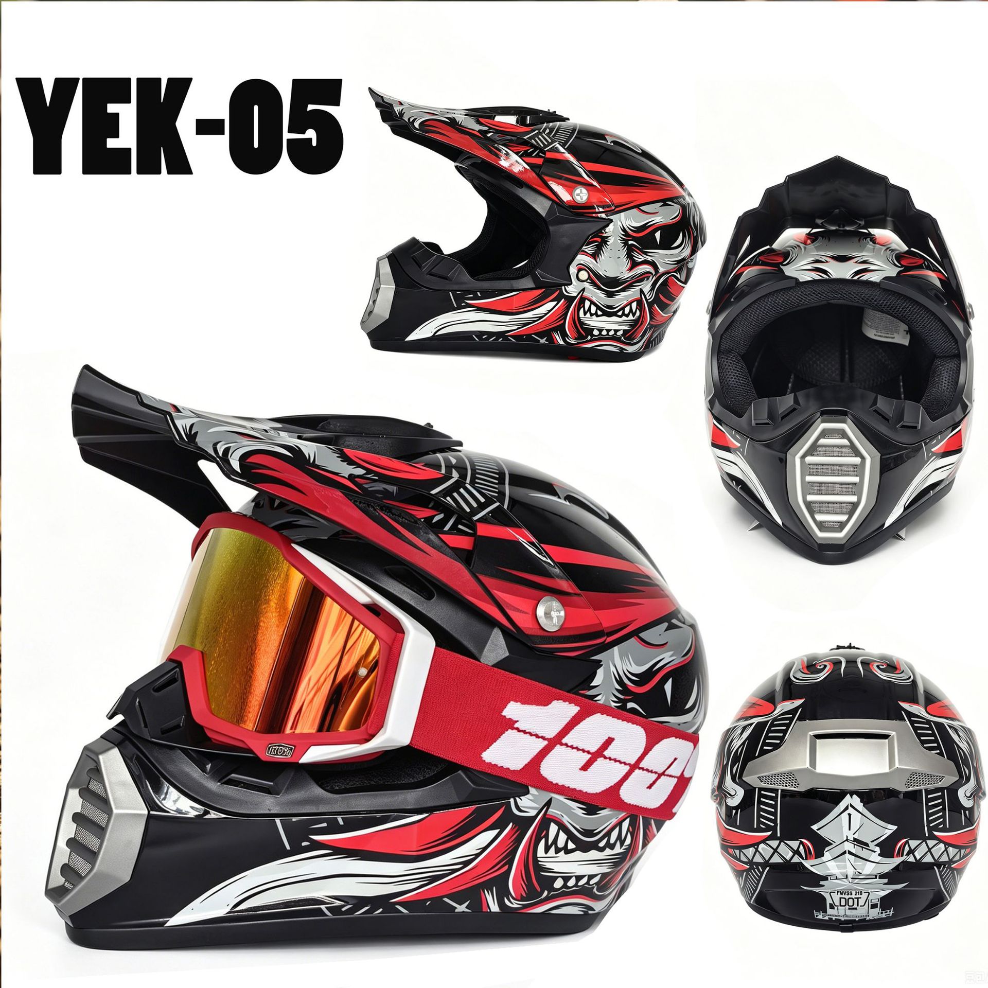 Adult and Children's Motorcycle Helmets Dot Certified Electric Vehicle Bicycle Helmets Off-Road Helmets C Full-Face Motorcycle Helmets