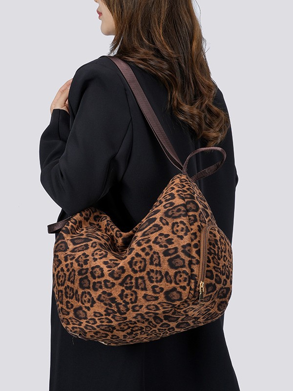 Mochila de viaje transfronterizo de mujer, leopardo, mochila de gran capacidad, nueva alta sensación multipropósito, mochila de hombro simple.