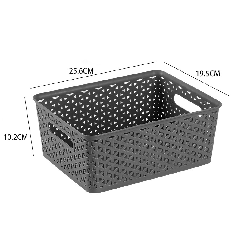 Cesta organizadora de plástico tejido hueco, estilo minimalista, ideal para almacenamiento de cocina y hogar, caja práctica multiusos