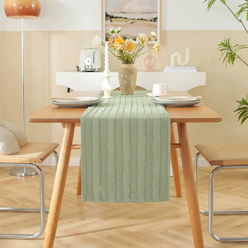Cross-border new solid color cutting flower dining table table flag cross-border Amazon light luxury style striped home tea table coffee table flag