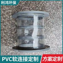 风机PVC软连接圆形通风软接头透明软连接风机口风道PVC透明软连接