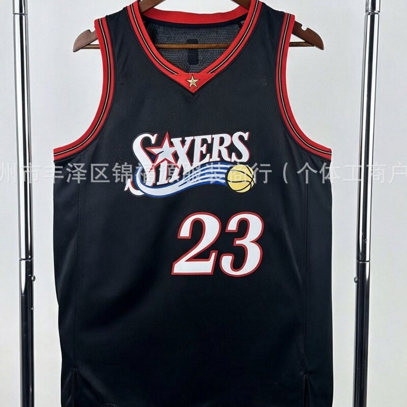 76ers LeBron James new jersey retro foreign trade wholesale basketball jersey JAMES Maxi