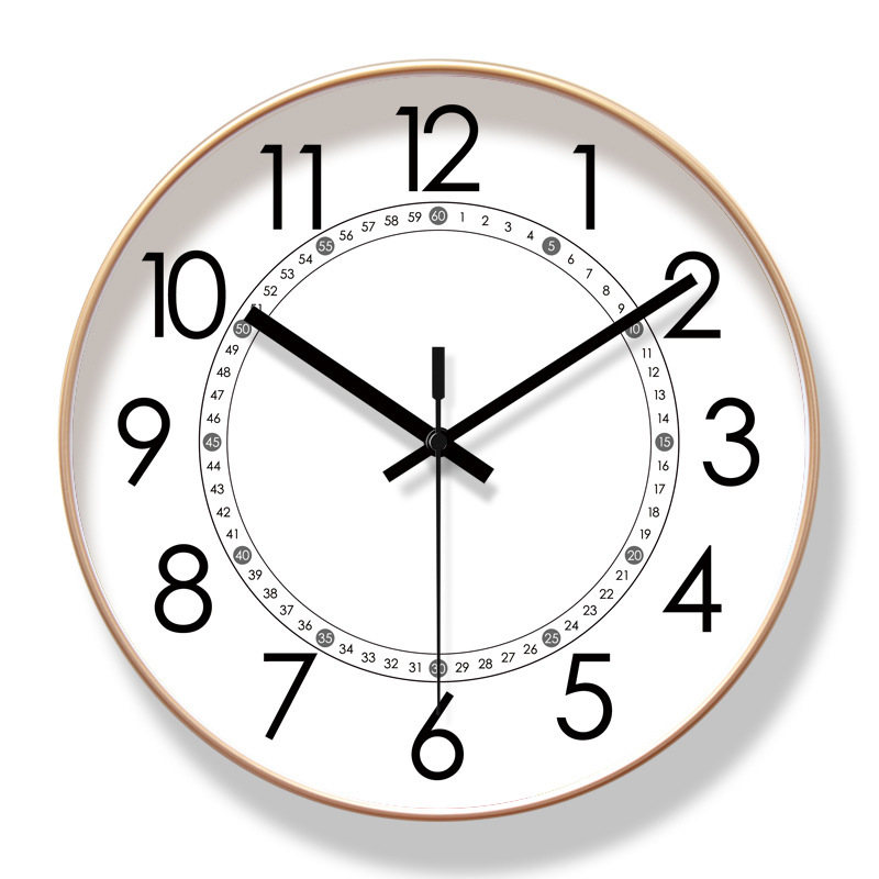 6373 silencio sala de estar reloj de pared dibujos animados enseñanza de la mañana reloj de pared doméstico silencioso escaneo de segundos larga duración reloj de cuarzo