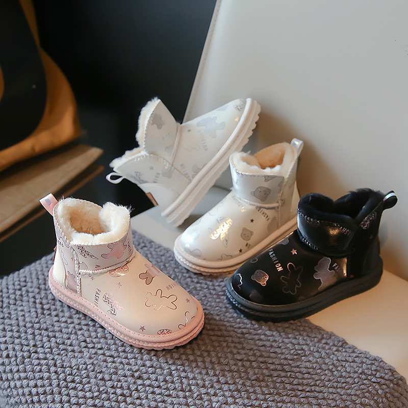 Simpatiche scarpe di cotone da ragazza 2023 nuovi stivali invernali di cotone morbidi e spessi isolanti, antiscivolo, stivali da neve per ragazzi,_voghion.com