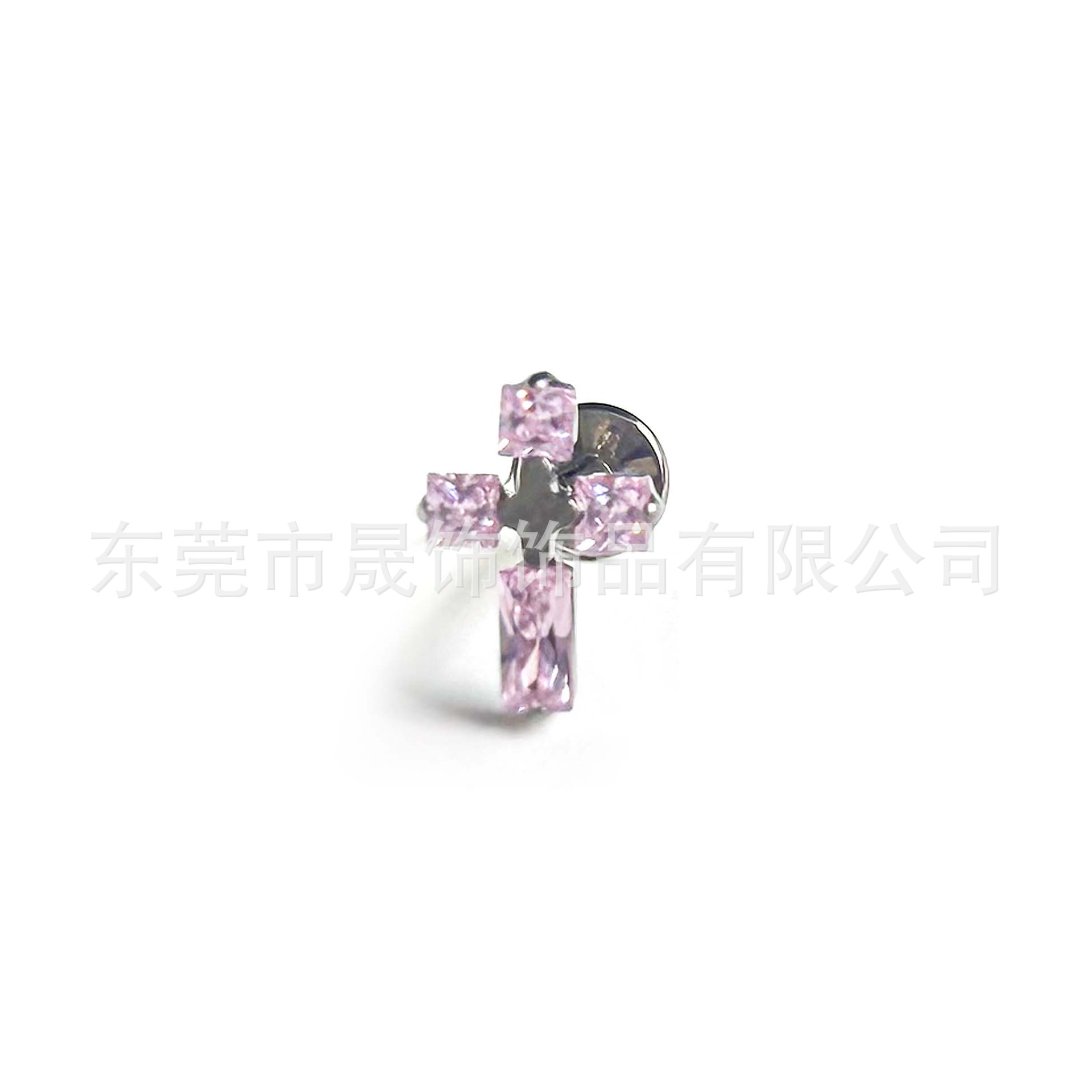 F136 Titanium 方糖 Cross 超闪5A Cubic Zirconia G23 Implant Grade Titanium Ear Stud Labret Stud 植入级 Piercing 替换头