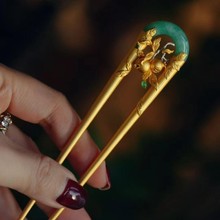 石榴花开国风发钗籽籽同心簪盘发旗袍中式汉服配饰古风复古风簪子