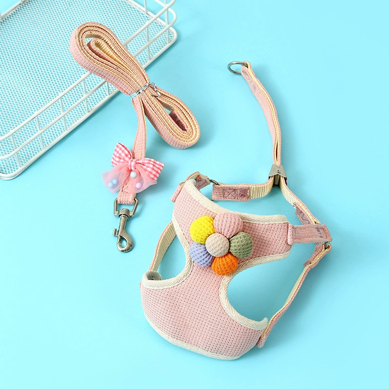 Dog cats leading rope vest small dog teddy Bie Beauty.com red chest strap dog chain walking dog rope