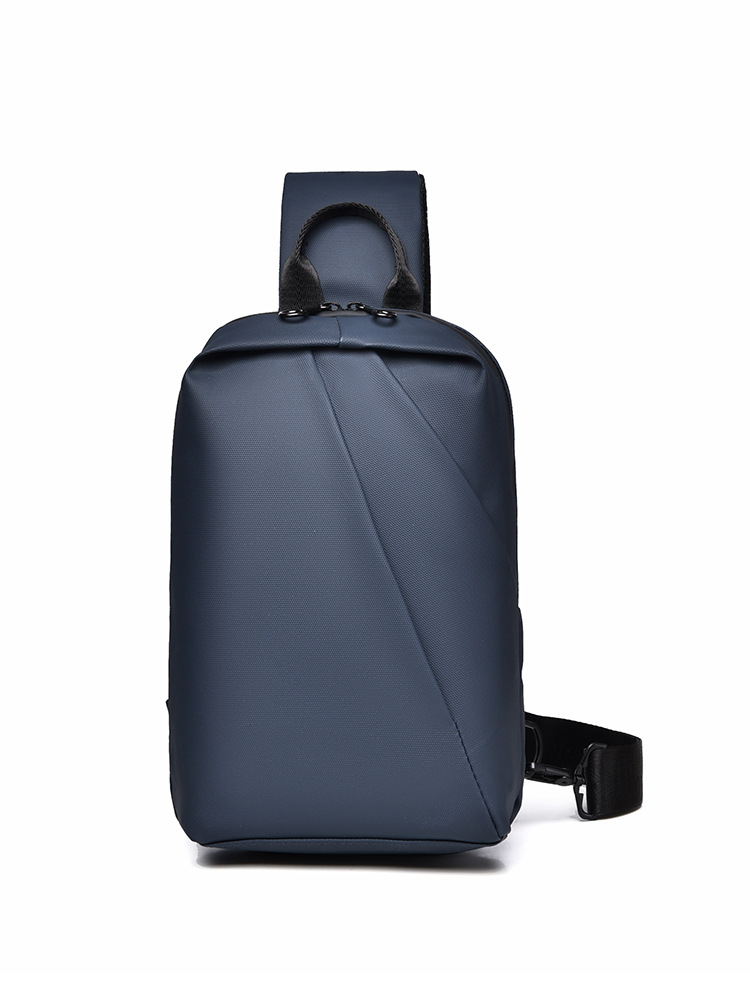 Seleccione estrictamente la tendencia de negocios simple bolso de pecho de hombre moda transfronteriza coreana película de piel de hombro a prueba de salpicaduras mochila de color sólido