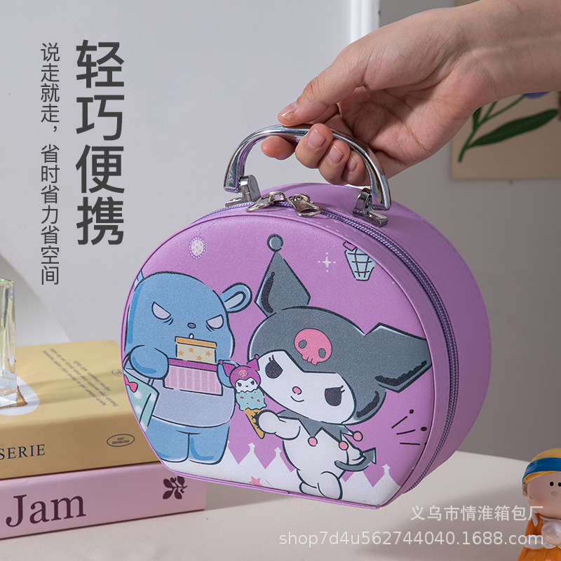 Mini maleta de dibujos animados, bolsa de cosméticos de alta apariencia, estuche de cosméticos portátil impermeable, bolsa de almacenamiento bonita, maquillaje de belleza al por mayor
