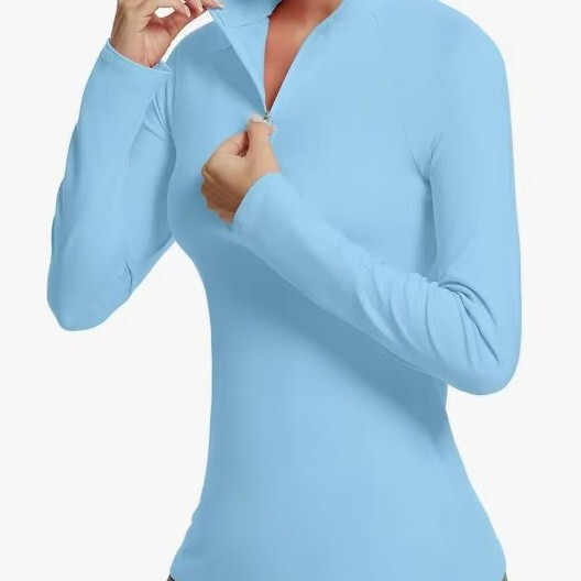 Factory direct cross-border spring new long-sleeve women's sports fitness waist-slimming slim-fit running training yoga top Factory direct cross-border spring new long-sleeve women's sports fitness waist-slimming slim-fit running training yoga top