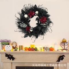 越境新商品 Amazon ハロウィン 枯れ枝バラの花輪 ランプリング ハロウィン雰囲気装飾吊り飾り