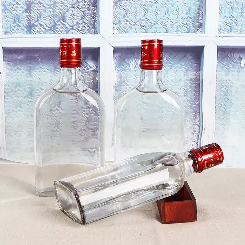 透明玻璃半斤二两半装酒瓶家用散酒汾酒密封带盖粮食酒分装瓶