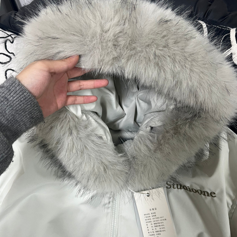 Mint retro down jacket for elementary school students for beloved, American style, increased thickness