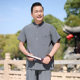 Summer Middle-aged and Elderly Thin Ice Silk Vertical Collar Short-sleeved Shirt suit Men's Dad Top Loose Shirt Grandpa