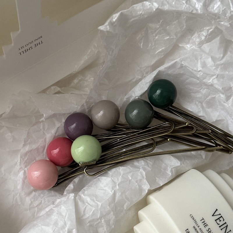 Kórejský štýl, roztomilá trojrozmerná farebná guľa, jeden znak, sponka do vlasov, nová sponka do vlasov s ofinou, sponka na boky, všestranná sponka do vlasov, vlasové doplnky, čelenka_voghion.com