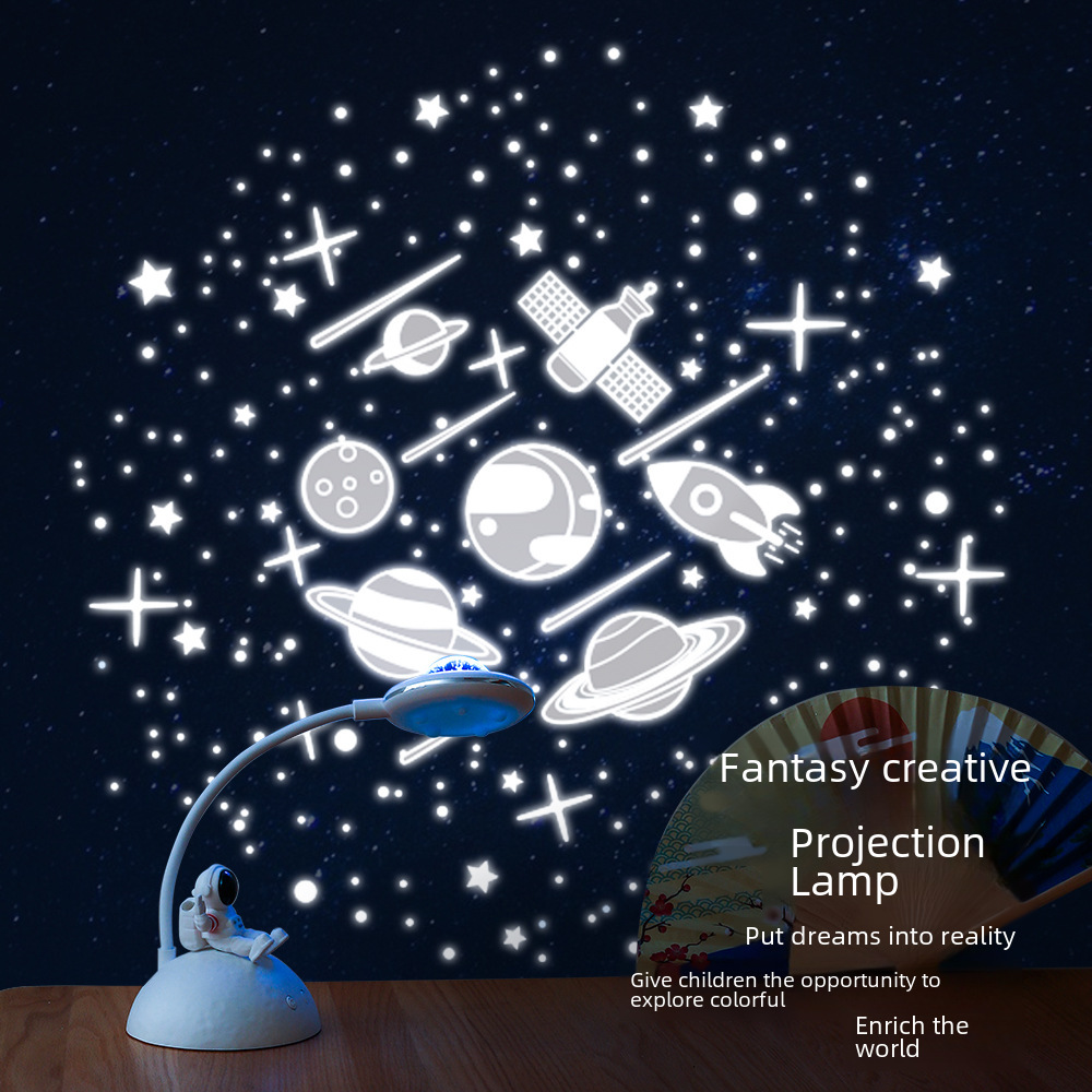 astronaut with projector