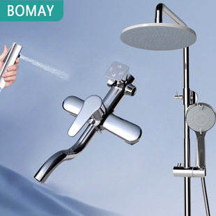 Platinum Electroplated Silver Shower Set Brass Baby's Breath with Spray Gun Adjustable Adjustable Rain Shower