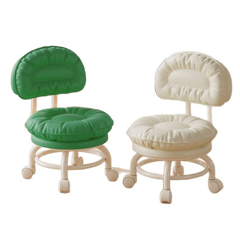 Rueda universal taburete pequeño polea taburete bajo para niños pequeños taburete redondo manicuría costura móvil con muñeca giratoria ligera