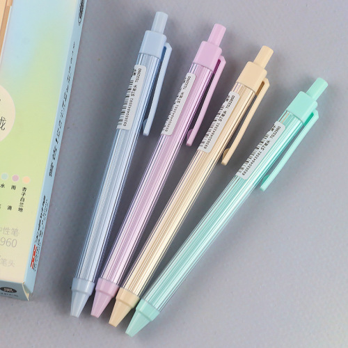 Gorgeous Neutral Pen, Six Color Barrel Pastel Color Water-based Pen for Students 0.5MM Brush Writing Pen Tianzhu 32960