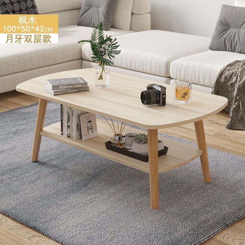 コーヒーテーブル、小さなテーブル、リビングルーム、自宅、モダンでシンプルな賃貸住宅、寝室、クリエイティブなバルコニーティーテーブル、無垢材の脚|undefined