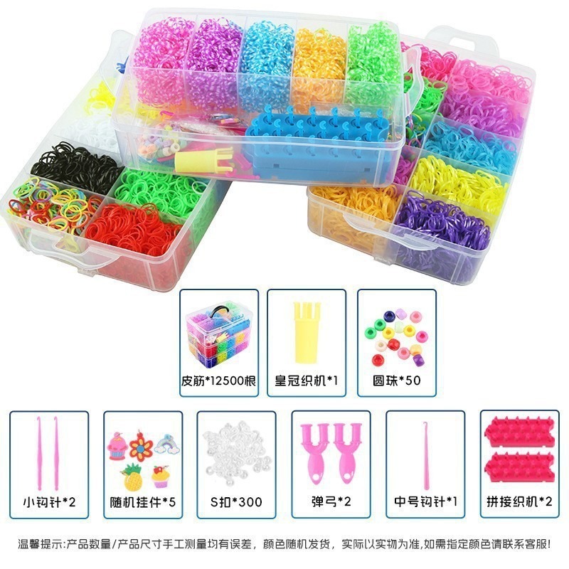 Diy arco iris para niños tejedor de banda de goma amazon puzzle juguetes de pulsera collar hacer telar