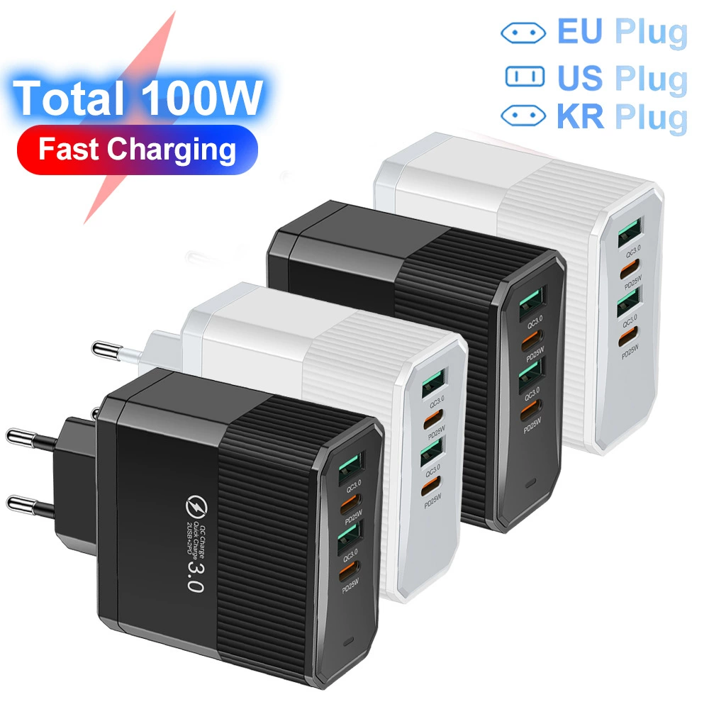 Мобильный телефон, зарядка, планшетная вилка, блок питания, 100W
