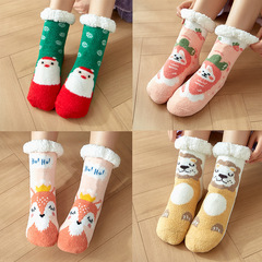 クリスマスソックス 女性用 雪上/床用 ホームスリッパソックス マタニティソックス 裏起毛 カーペット用 裸足保温 足踏みソックス
