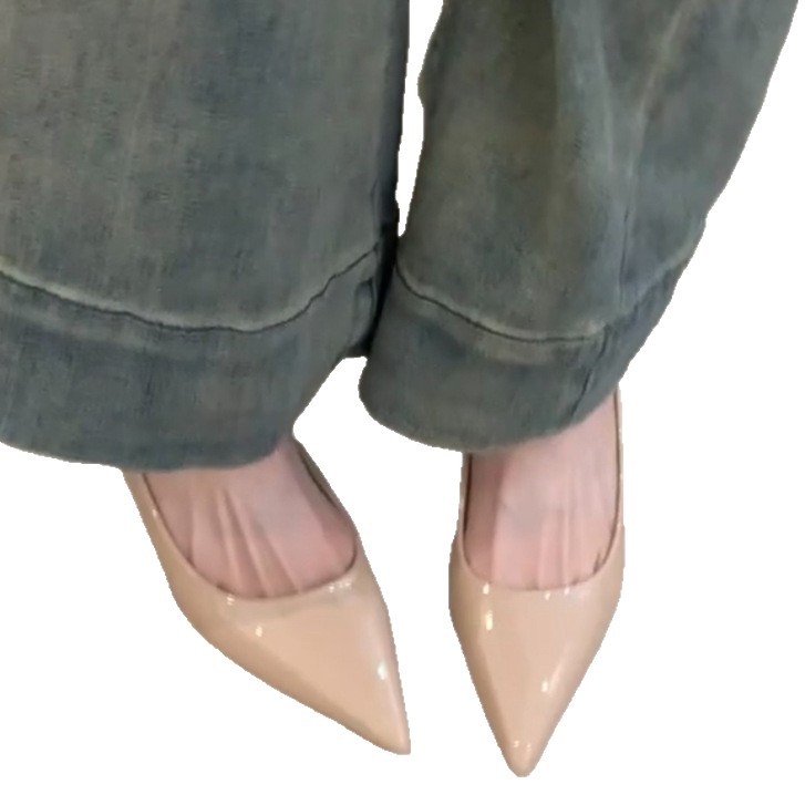 Zapatos franceses con falda suave, zapatos de damas de honor, zapatos de tacón alto desnudos para mujeres comprometidas 2026