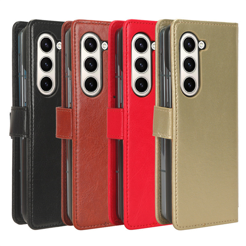 Suitable for Samsung Galaxy Z Fold 8/7/6 Phone Case Z Fold5/4 Flip Cover Crazy Horse Pattern Leather Case with Card Slot Suitable for Samsung Galaxy Z Fold 8/7/6 Phone Case Z Fold5/4 Flip Cover Crazy Horse Pattern Leather Case with Card Slot