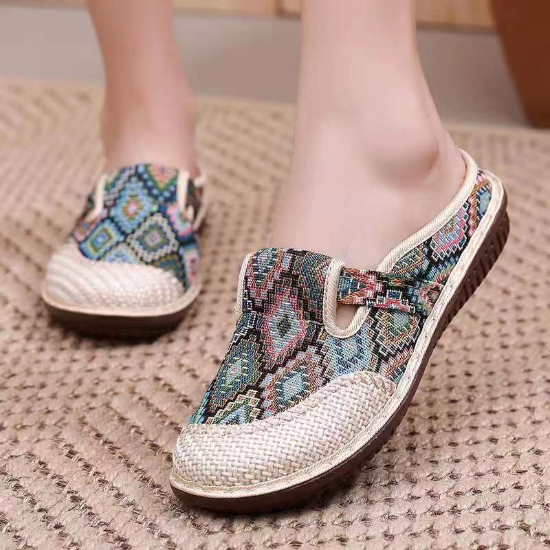 Ethnic slip-ons low-cut