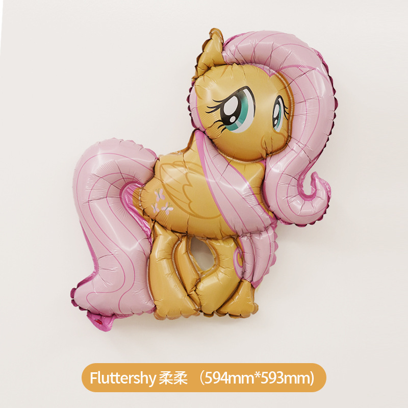 Genuino dibujos animados feliz cumpleaños pony Baoli película de aluminio globo niño niña fiesta de cumpleaños decoración decoración de escena