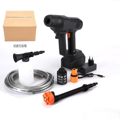 Wireless Car Wash Water Gun high High pressure car wash water gun - carton-10-batteries-6-in-1-nozzle-suit