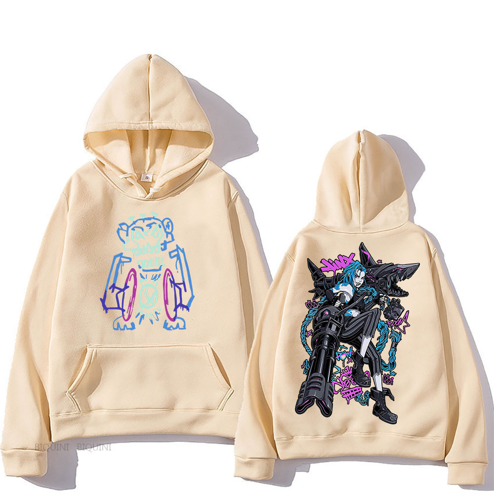 Jinx Arcane Unisex Hooded Cartoon Print Japanese Anime
