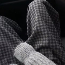 2025秋冬新款孕妇韩系复古慵懒风格子休闲裤秋冬阔腿宽松垂感拖地