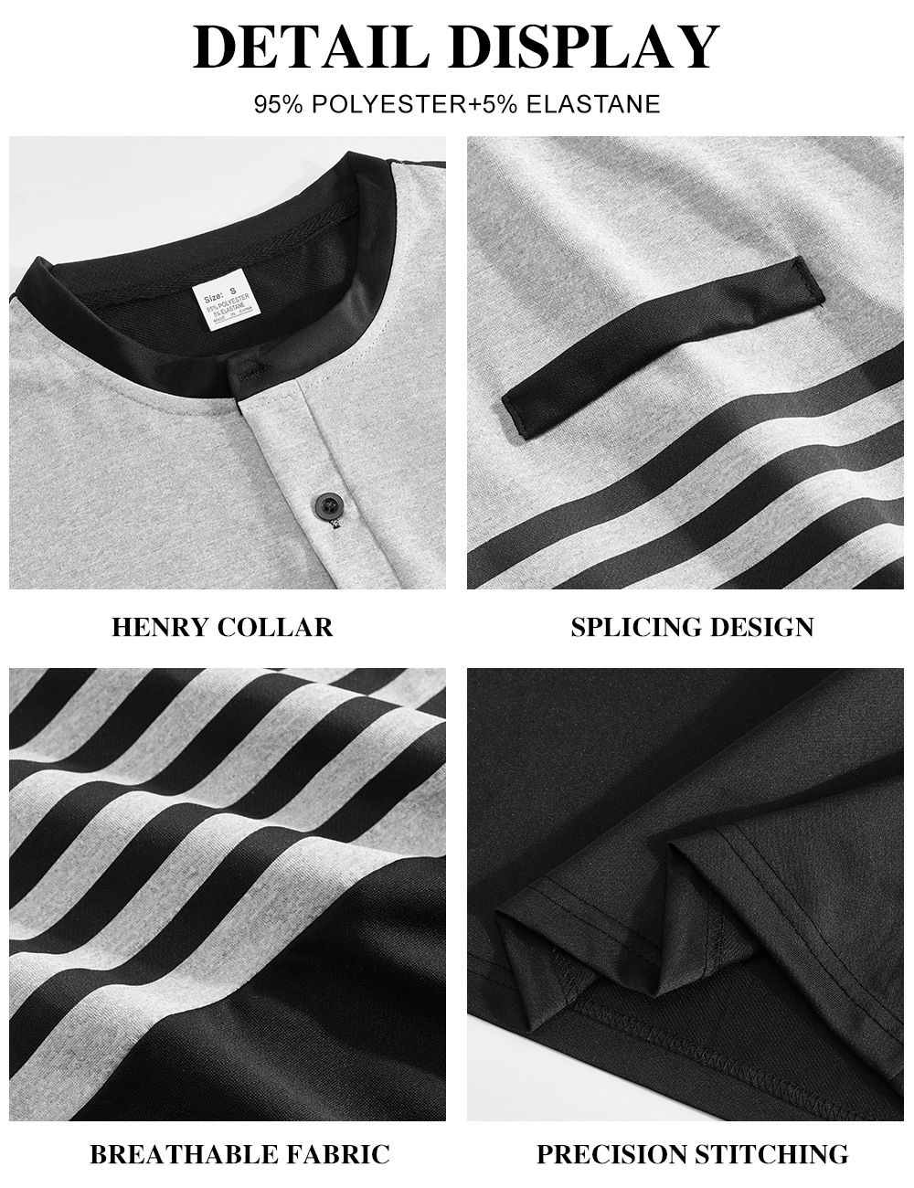 Herr henley långärmad tröja enfärgad vår höst stil_voghion.com