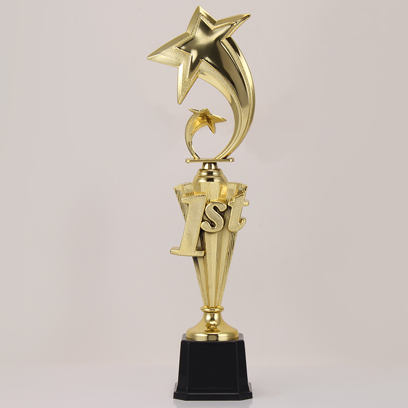 Nuevo trofeo estrella de cinco puntas 1er trofeo al por mayor personalizado MVP voluntario trofeo estrella de cinco puntas regalo de celebración escolar