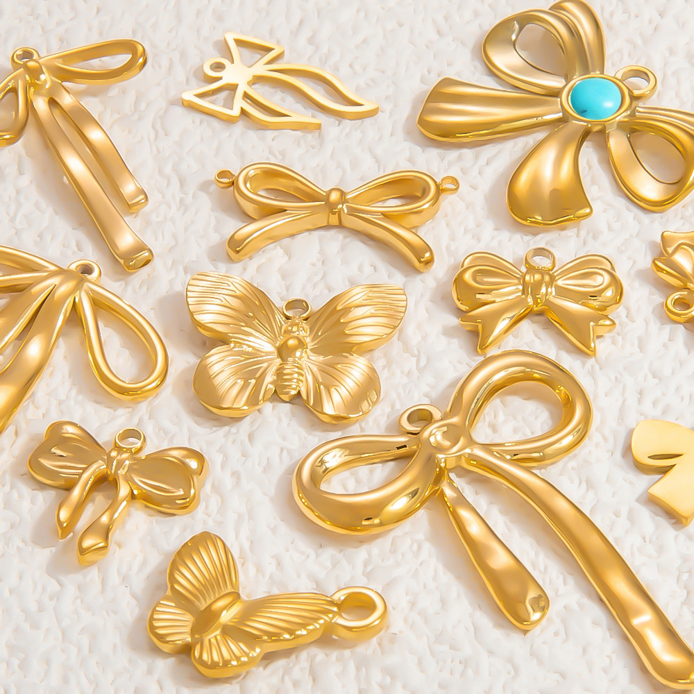 4g Weight 0.03µm-0.05µm Gold Plating Thickness PVD Coated Gold Plating Process Pendant Jewelry Making Type Real Gold Plated Plating Material 1 Piece Quantity 304 Stainless Steel Material Bow Knot Pattern Simple Style, Classic Style Style Waterproof Non Tarnish, Plating Craft 1 Piece 304 Stainless Steel PVD Coated Real Gold Plated Bow Knot Pendant DIY Jewelry Accessories 无