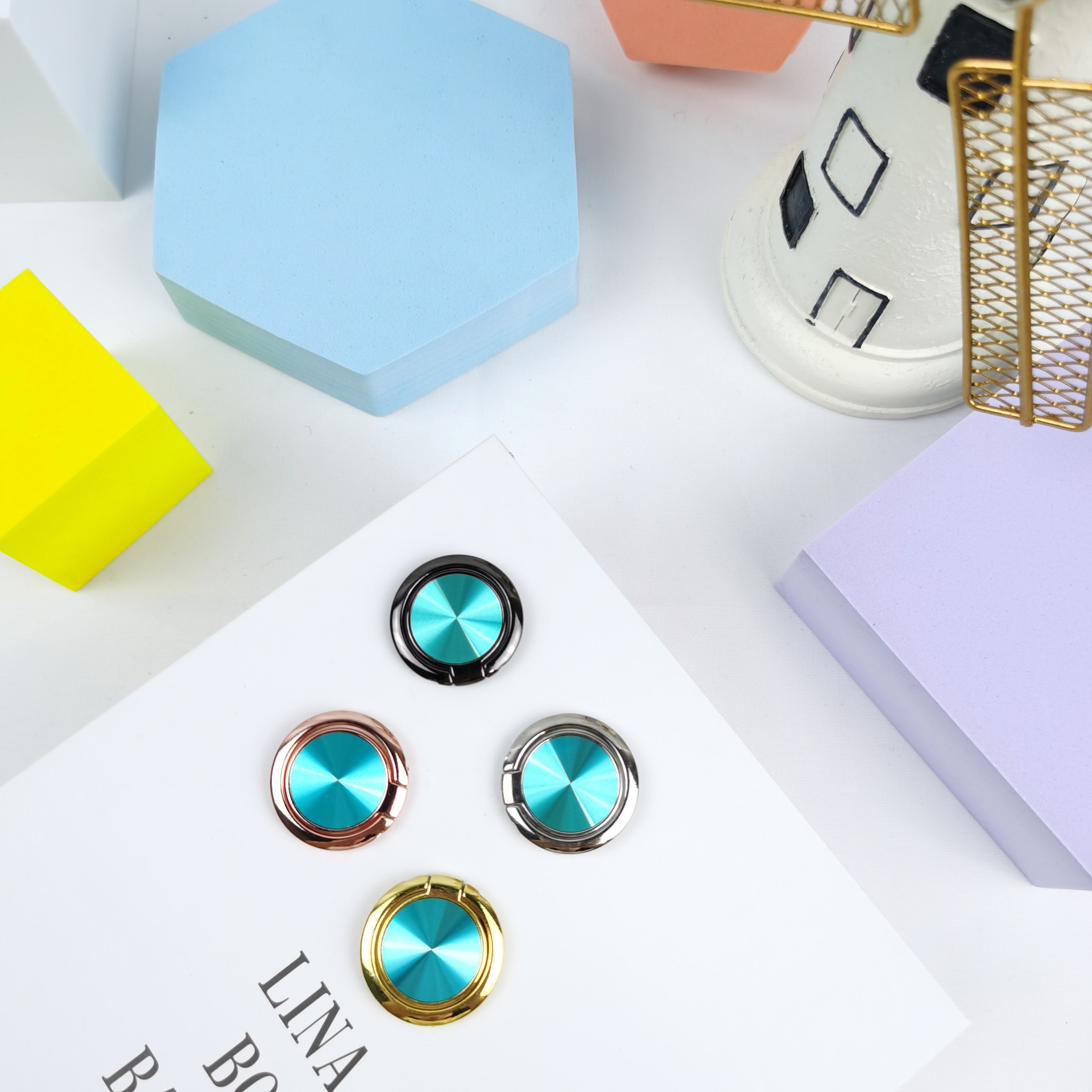 Creativo metal teléfono móvil soporte de aleación anillo redondo hebilla 180 grados anillo giratorio teléfono móvil soporte de regalo