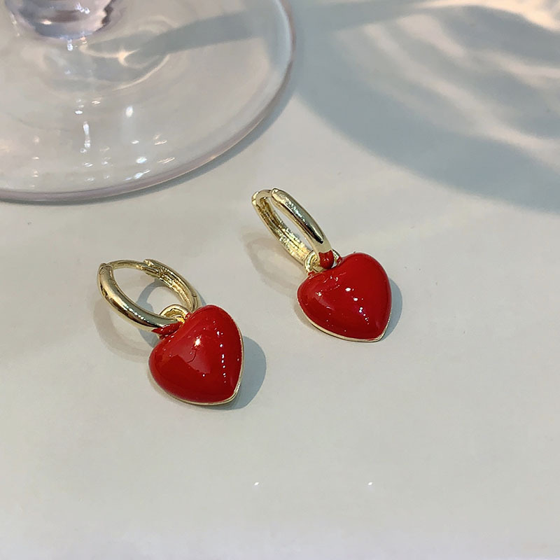 Enamel, Plating, Inlay Design 1 Pair Sweet Heart Shape Butterfly Enamel Plating Inlay Copper Rhinestones Drop Earrings Earrings