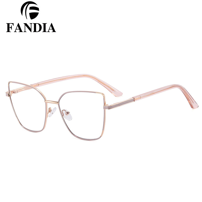93566 nuevo espejo plano de metal anti-azul de comercio exterior, espejo óptico femenino de tendencia, fábrica de gafas al por mayor