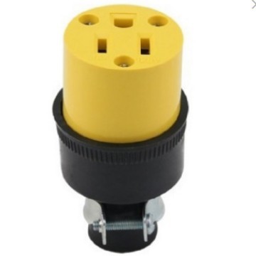 美标美规5-15P装配式可拆防水耐摔防爆带铁夹PVC电源插头插座母座