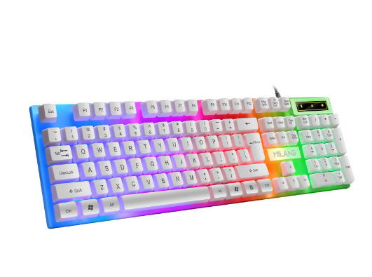 T6有線カラフル発光バックライトusbキーボードマウスセット機械手触りバックライトキーマウスセット|undefined