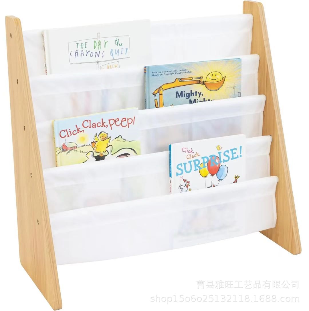Cross-Border Wooden Stepped Bookshelf Student Book Storage and Organization Rack Floor-Standing Story Book Painting Book Storage Rack