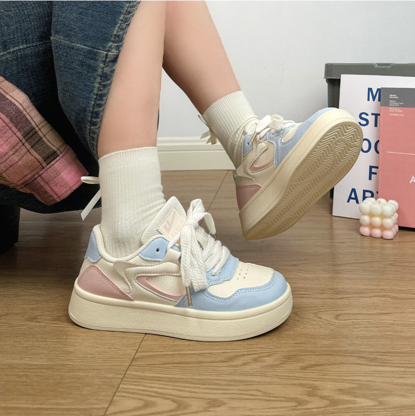 Zapatillas deportivas casuales de la marca Warrior con bloques de color, estilo moderno, suela gruesa, color blanco, estilo minimalista, transpirables, novedad 2025.